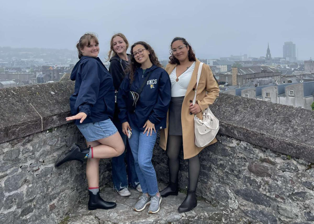 Four students pose in Ireland