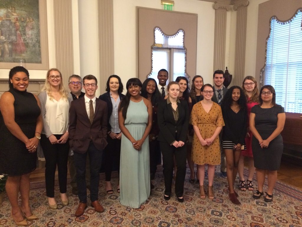 Lamda Pi Eta honor society group photo